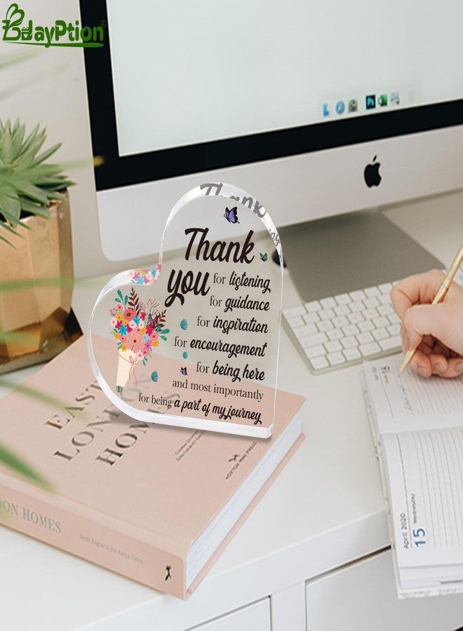 BdayPtion Christmas Thank You Boss Teacher Gifts for Women, Xmas Principal Teacher Appreciation Gift, Coworker Boss Lady Therapist Supervisor Mentor Secretary Gift Acrylic Plaque Office Desk Decoration - Image 4